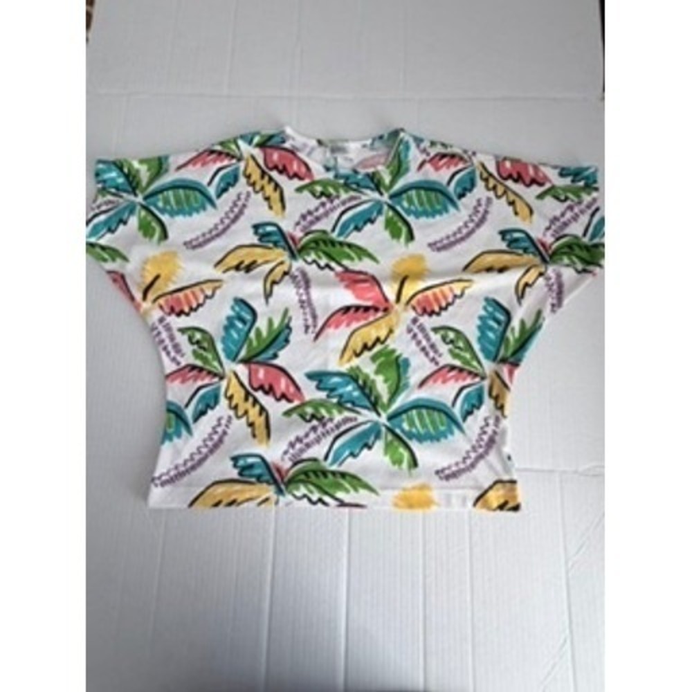 Vintage Campus Casuals of California Palm Tree Tropical Batwing Top Medium